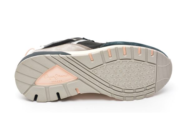 Pantofi sport PEPE JEANS negri, LS31347, din material textil si peiele naturala