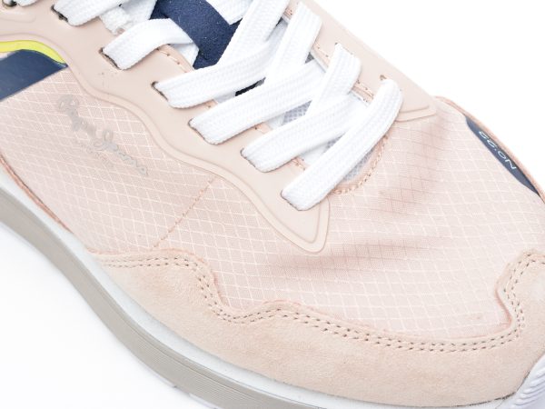 Pantofi sport PEPE JEANS roz, LS31347, din material textil si piele naturala