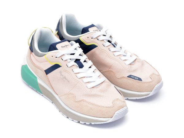 Pantofi sport PEPE JEANS roz, LS31347, din material textil si piele naturala