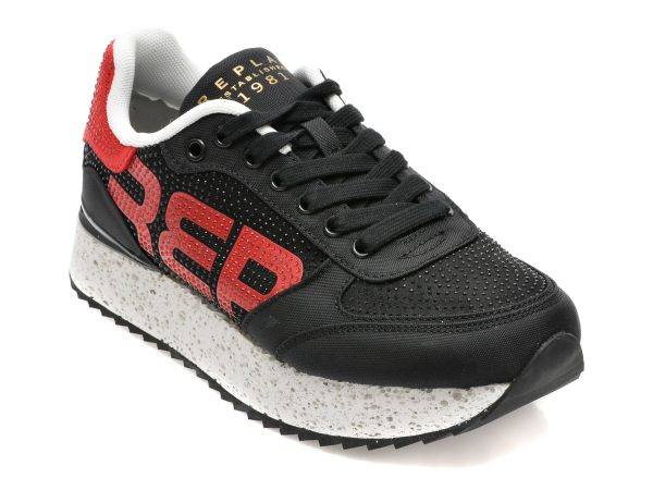 Pantofi sport REPLAY negri, WS6367T9, din material textil