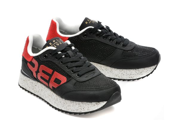 Pantofi sport REPLAY negri, WS6367T9, din material textil