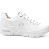 Pantofi sport SKECHERS albi, ARCH FIT, din piele naturala