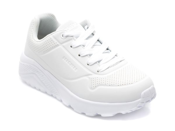 Pantofi sport SKECHERS albi, UNO LITE , din piele ecologica