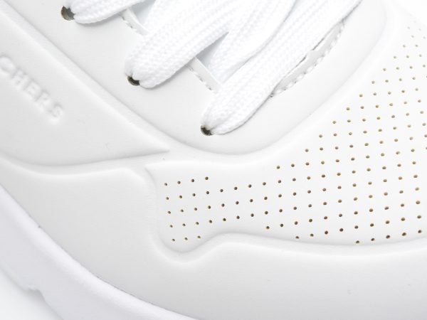 Pantofi sport SKECHERS albi, UNO LITE , din piele ecologica
