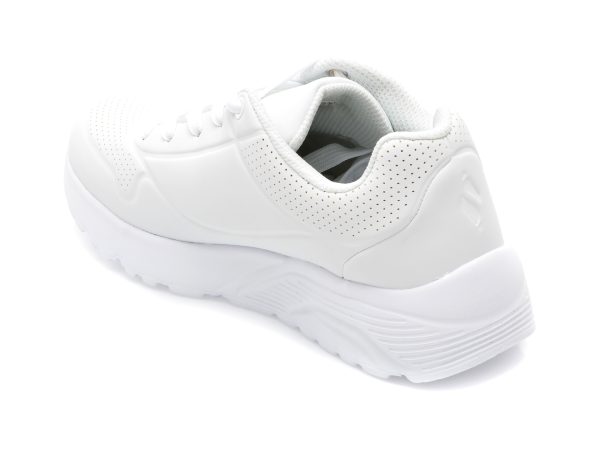 Pantofi sport SKECHERS albi, UNO LITE , din piele ecologica