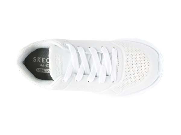 Pantofi sport SKECHERS albi, UNO LITE , din piele ecologica