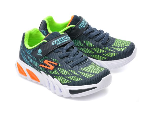 Pantofi sport SKECHERS bleumarin, FLEX-GLOW ELITE 4, din piele ecologica