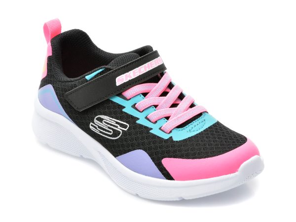 Pantofi sport SKECHERS negri, MICROSPEC , din piele ecologica si material textil