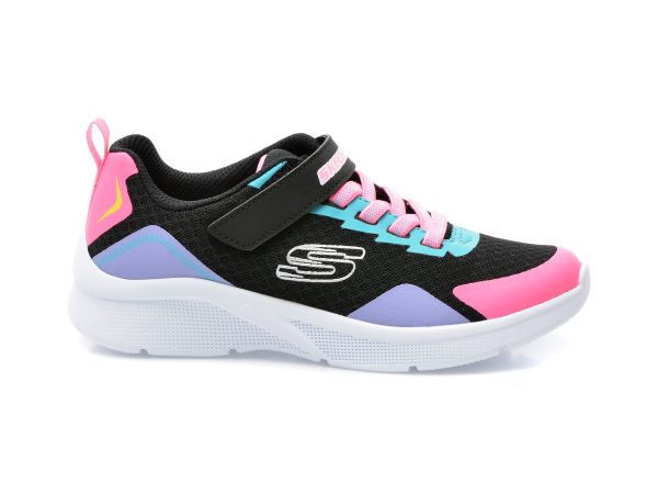 Pantofi sport SKECHERS negri, MICROSPEC , din piele ecologica si material textil