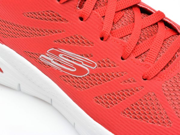 Pantofi sport SKECHERS rosii, ARCH FIT, din material textil