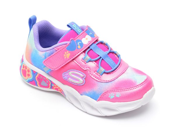 Pantofi sport SKECHERS roz, LIL BOBS, din piele ecologica