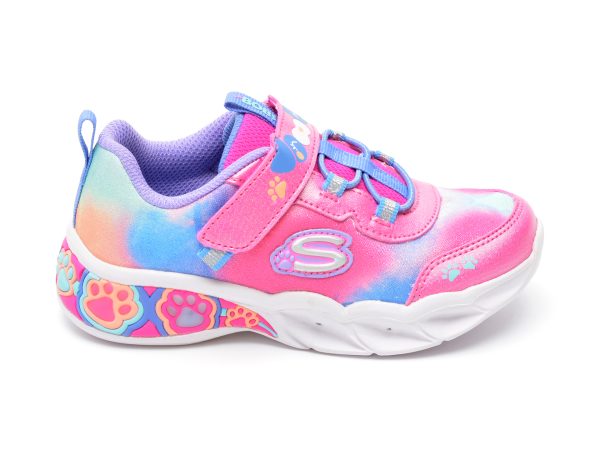 Pantofi sport SKECHERS roz, LIL BOBS, din piele ecologica