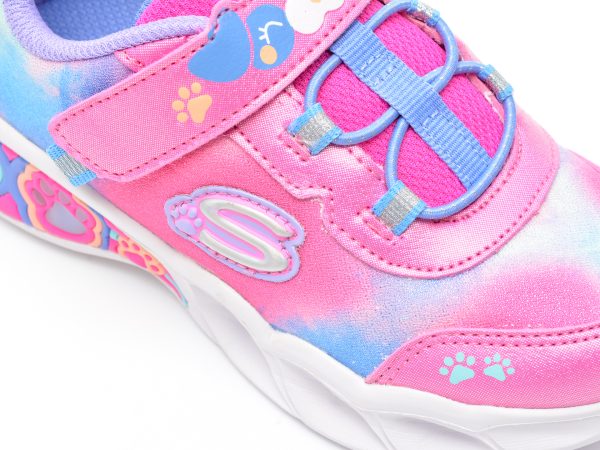 Pantofi sport SKECHERS roz, LIL BOBS, din piele ecologica