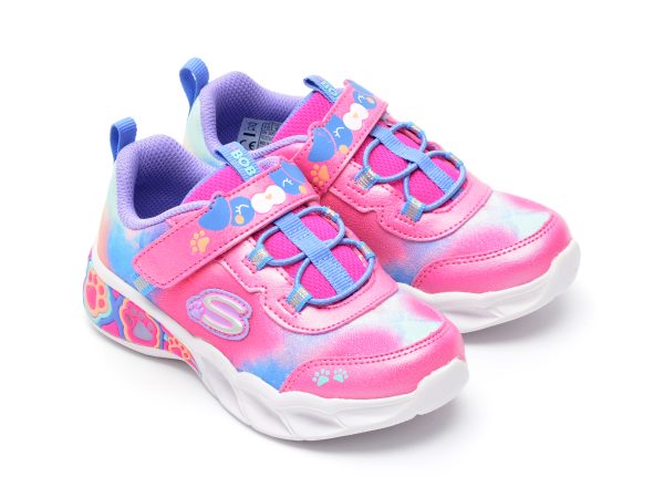 Pantofi sport SKECHERS roz, LIL BOBS, din piele ecologica
