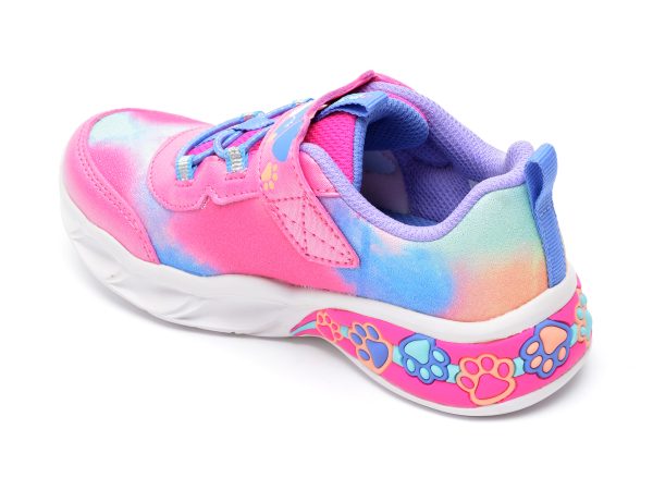 Pantofi sport SKECHERS roz, LIL BOBS, din piele ecologica