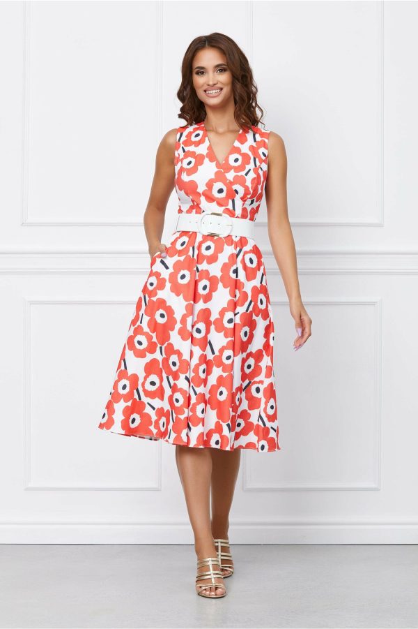rochie-adriana-alba-cu-flori-corai-1051587-847626-4.jpeg Rochie Adriana alba cu flori corai