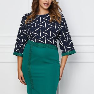 rochie-alexandra-verde-cu-bust-bleumarin-cu-imprimeuri-albe-si-strasuri-1072806-868587-4.jpeg Rochie Alexandra verde cu bust bleumarin cu imprimeuri albe si strasuri