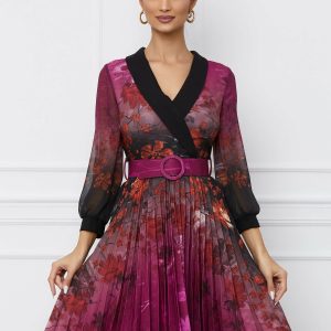 rochie-amalia-magenta-cu-imprimeu-floral-orange-si-curea-in-talie-1068663-863145-4.jpeg Rochie Amalia magenta cu imprimeu floral orange si curea in talie