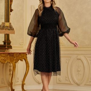 rochie-ara-neagra-cu-maneci-din-organza-1042440-843072-4.jpeg Rochie Ara neagra cu maneci din organza