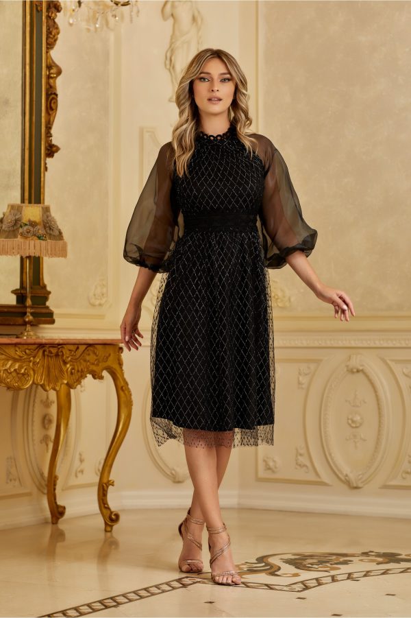 rochie-ara-neagra-cu-maneci-din-organza-1042440-843072-4.jpeg Rochie Ara neagra cu maneci din organza