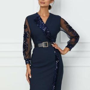 rochie-ariana-bleumarin-cu-paiete-si-curea-in-talie-1072425-867726-4.jpeg Rochie Ariana bleumarin cu paiete si curea in talie