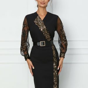 rochie-ariana-neagra-cu-paiete-aurii-si-curea-in-talie-1072464-867711-4.jpeg Rochie Ariana neagra cu paiete aurii si curea in talie