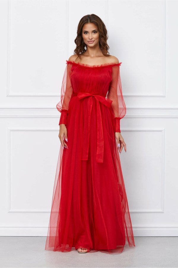 rochie-ariana-rosie-cu-umerii-goi-1051647-846657-4.jpeg Rochie Ariana rosie cu umerii goi