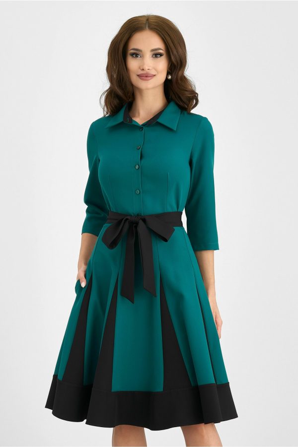 rochie-bertha-verde-cu-nasturi-si-cordon-in-talie-992982-801036-4.jpeg Rochie Bertha verde cu nasturi si cordon in talie