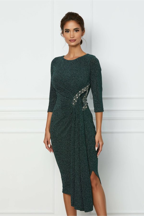 rochie-bianca-verde-din-lurex-cu-aplicatii-stralucitioare-in-talie-1075962-867018-4.jpeg Rochie Bianca verde din lurex cu aplicatii stralucitioare in talie