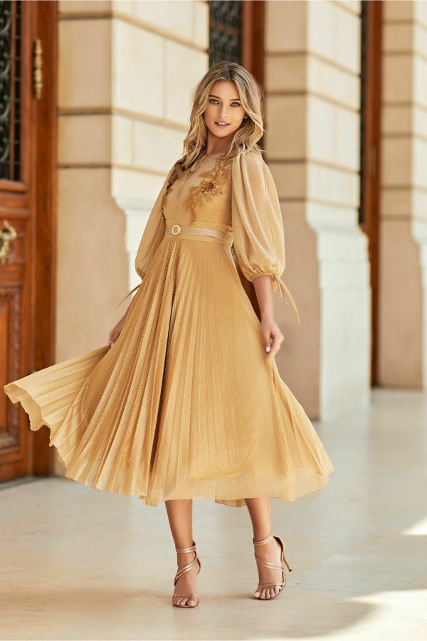 rochie-carina-bej-plisata-cu-broderie-pe-bust-1036719-838401-4.jpeg Rochie Carina bej plisata cu broderie pe bust