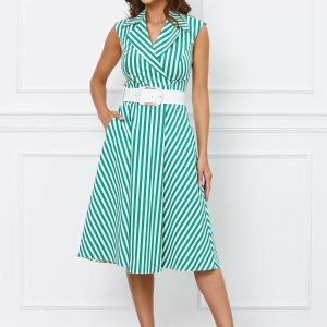 rochie-carmen-cu-dungi-albe-si-verzi-si-rever-crestat-1052112-848199-4.jpeg Rochie Carmen cu dungi albe si verzi si rever crestat