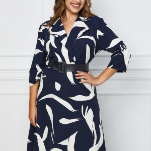 rochie-clara-bleumarin-cu-imprimeuri-albe-si-curea-in-talie-1072503-868737-4.jpeg Rochie Clara bleumarin cu imprimeuri albe si curea in talie