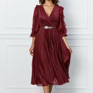 rochie-corina-bordo-plisata-cu-volanase-la-maneci-1036434-838245-4.jpeg Rochie Corina bordo plisata cu volanase la maneci