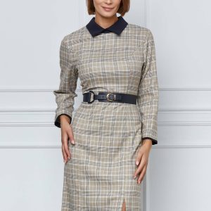 rochie-delia-bej-cu-carouri-si-curea-in-talie-1071015-865299-4.jpeg Rochie Delia bej cu carouri si curea in talie