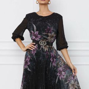 rochie-diana-neagra-cu-flori-mov-si-fusta-plisata-1068783-863205-4.jpeg Rochie Diana neagra cu flori mov si fusta plisata