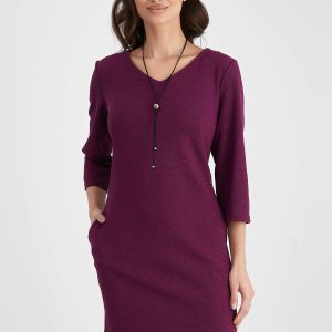 Rochie Doina mov cu snur tip colier