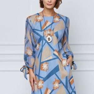 rochie-dora-bleu-cu-imprimeuri-bej-1070964-865104-4.jpeg Rochie Dora bleu cu imprimeuri bej