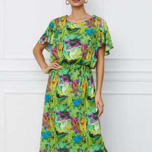 rochie-dorina-verde-crud-cu-imprimeuri-mov-si-cordon-in-talie-1068261-863040-4.jpeg Rochie Dorina verde crud cu imprimeuri mov si cordon in talie
