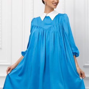 rochie-dy-fashion-albastra-cu-guler-ascutit-1018941-819411-4.jpeg Rochie Dy Fashion albastra cu guler ascutit