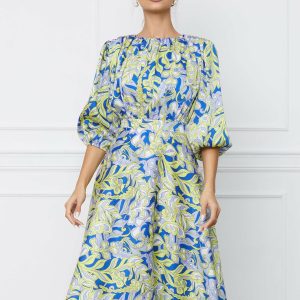 rochie-dy-fashion-albastra-cu-imprimeu-galben-1069524-863631-4.jpeg Rochie Dy Fashion albastra cu imprimeu galben