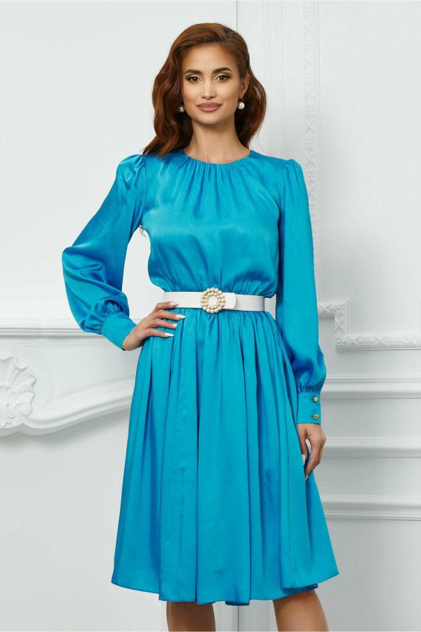 Rochie Dy Fashion albastra vaporoasa