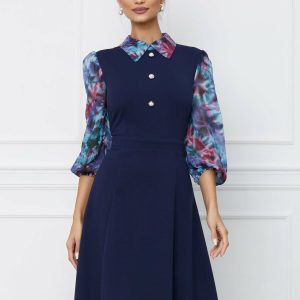 rochie-dy-fashion-bleumarin-cu-imprimeu-pe-maneci-si-nasturi-la-bust-1068627-863766-4.jpeg Rochie Dy Fashion bleumarin cu imprimeu pe maneci si nasturi la bust