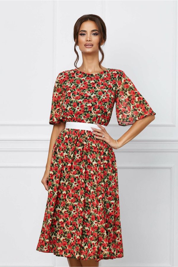 rochie-dy-fashion-cu-flori-rosii-si-cordon-in-talie-1065708-860970-4.jpeg Rochie Dy Fashion cu flori rosii si cordon in talie