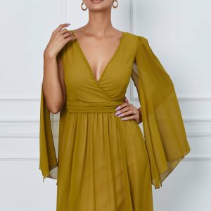 rochie-dy-fashion-galben-mustar-clos-cu-maneci-lejere-din-voal-1057281-855267-4.jpeg Rochie DY Fashion galben mustar clos cu maneci lejere din voal