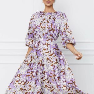 rochie-dy-fashion-maro-cu-imprimeu-lila-1069563-863646-4.jpeg Rochie Dy Fashion maro cu imprimeu lila