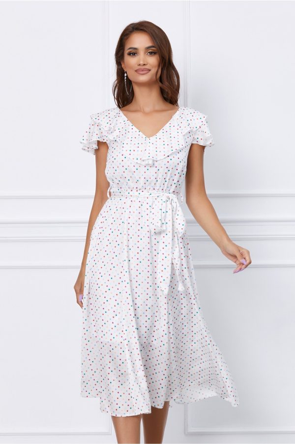 rochie-dy-fashion-midi-alba-cu-buline-colorate-si-cordon-1056279-851241-4.jpeg Rochie Dy Fashion midi alba cu buline colorate si cordon