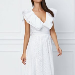 rochie-dy-fashion-midi-alba-cu-motive-florale-si-volane-la-bust-1062273-858333-4.jpeg Rochie Dy Fashion midi alba cu motive florale si volane la bust