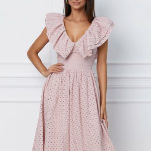 rochie-dy-fashion-midi-roz-cu-motive-florale-si-volane-la-bust-1062345-858318-4.jpeg Rochie Dy Fashion midi roz cu motive florale si volane la bust