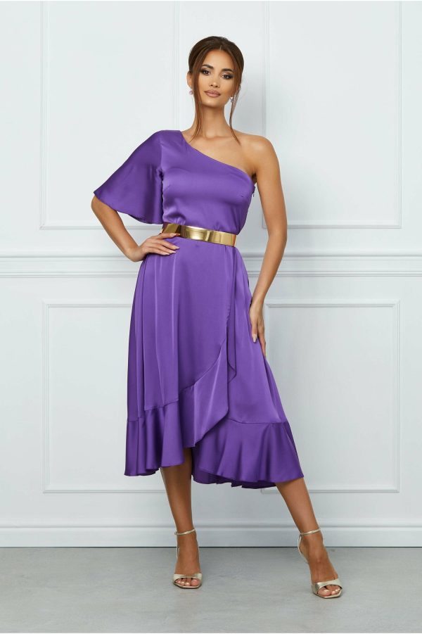 Rochie Dy Fashion mov cu fusta petrecuta