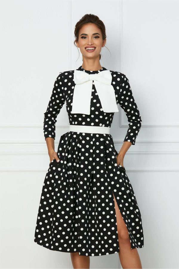 rochie-dy-fashion-neagra-cu-buline-albe-si-funda-la-bust-1076433-866355-4.jpeg Rochie Dy Fashion neagra cu buline albe si funda la bust